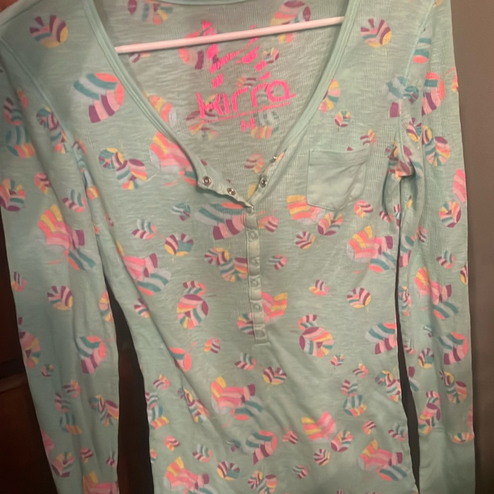 PacSun Kirra ribbed print thermal mine green Medium